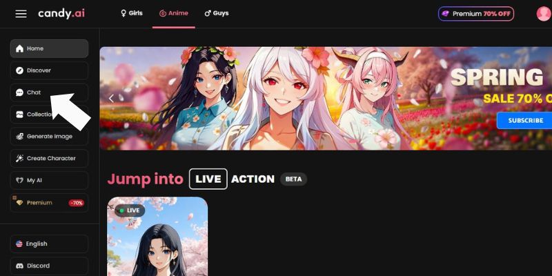 2. Prejdite do sekcie Chat